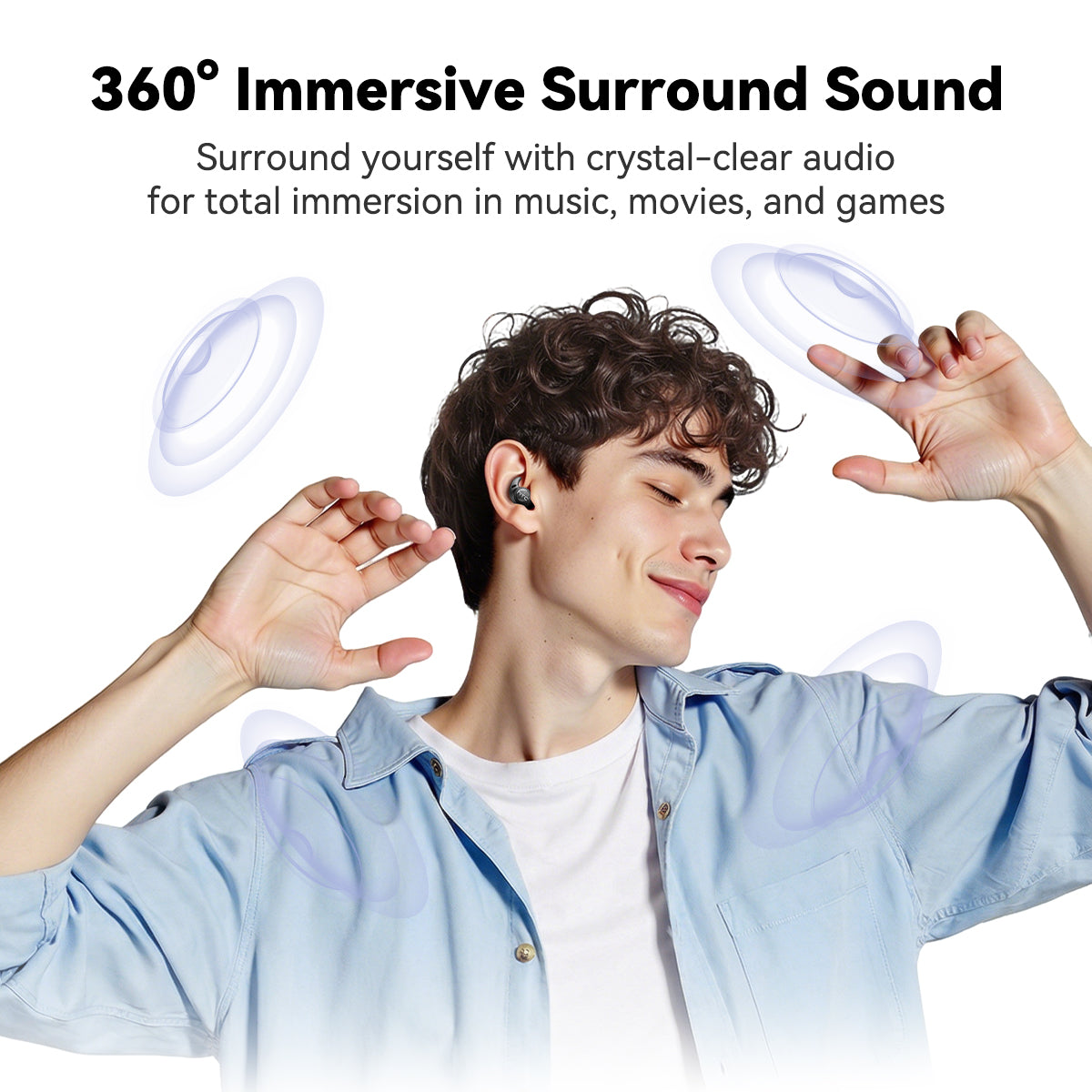 HTC NE76 wireless sleep earbuds featuring immersive surround sound and high-quality audio for entertainment and relaxation