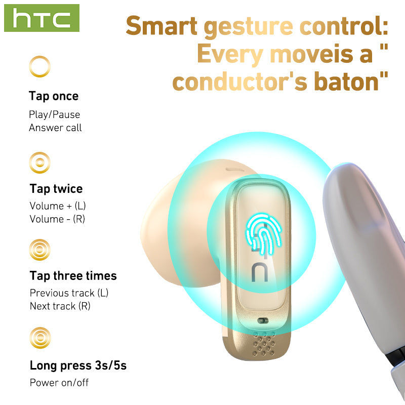 HTC NE72 Bluetooth 6.0 Wireless Earbuds with LED Display