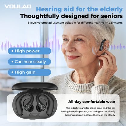 VOULAO F-Aid Bluetooth OTC Hearing Aids with AI Speech Enhancement