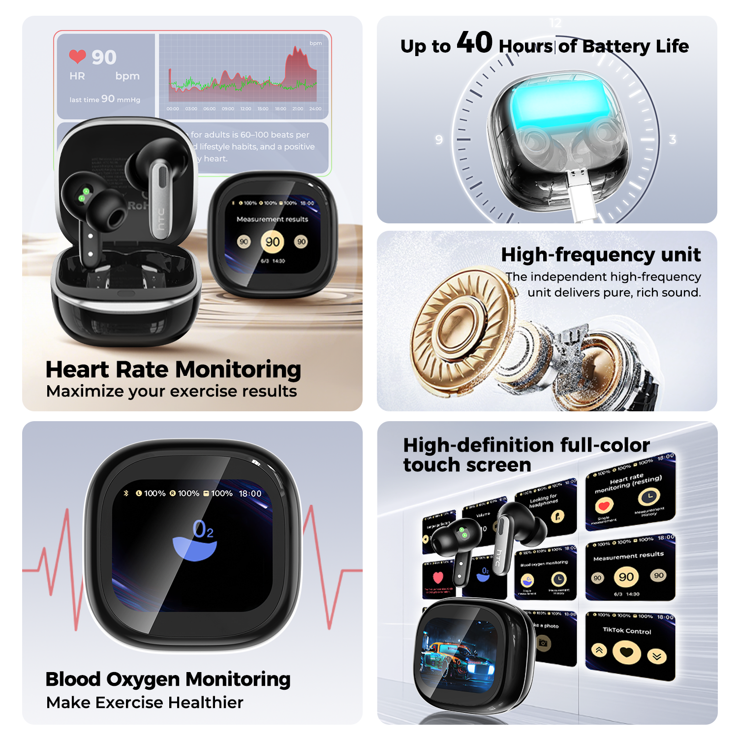 HTC NE46 + HTC NE48 AI Translation Earbud Set