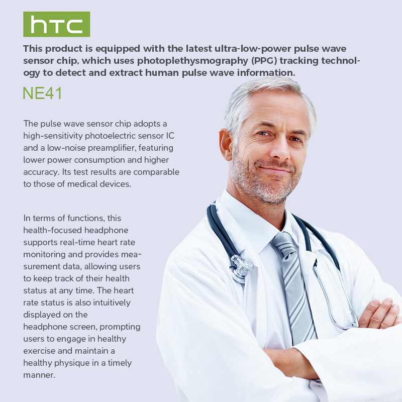 HTC NE41 Heart Rate Bluetooth Headphones