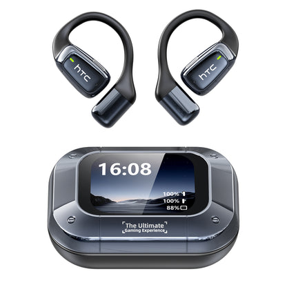 HTC NE25 Wireless Translation Earbuds, 135 Languages Real Time Open Ear Sports Translation Earbuds with Touchscreen Charging Case