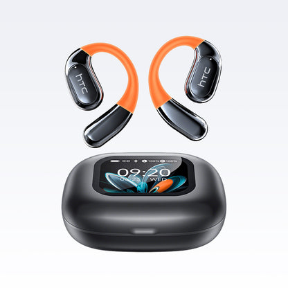 HTC wireless Bluetooth earbuds with AI real-time translation in 135 languages and open-ear comfort design