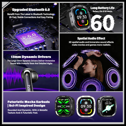 Futuristic Mecha Sci-Fi Inspired Design HTC NE70 Wireless Earphones