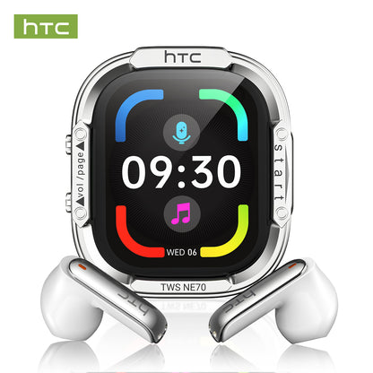 White HTC NE70 Wireless Earphones with Smart Touchscreen Case