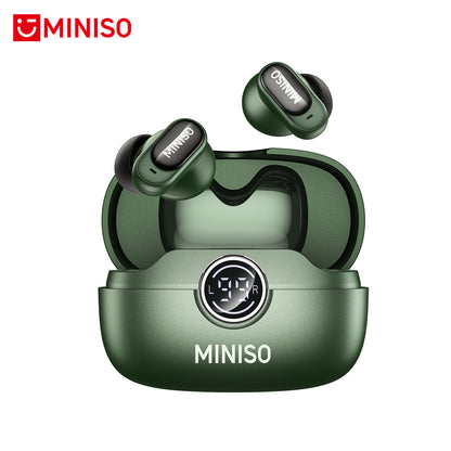 MINISO MS105 AI Translation Earbuds in Green with AI Language Translation and IPX5 Waterproof Design