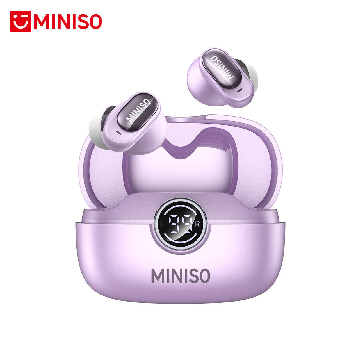 MINISO MS105 AI Translation Earbuds in Purple with Real-Time Translation and Long Battery Life