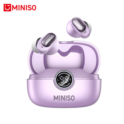 MINISO MS105 AI Translation Earbuds in Purple with Real-Time Translation and Long Battery Life