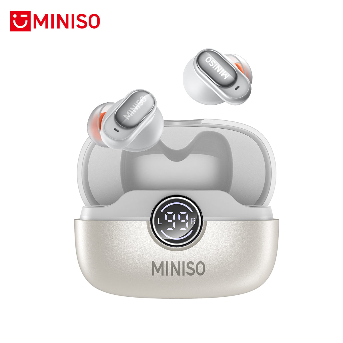 MINISO MS105 AI Translation Earbuds in White Supporting 130+ Languages and Immersive Audio
